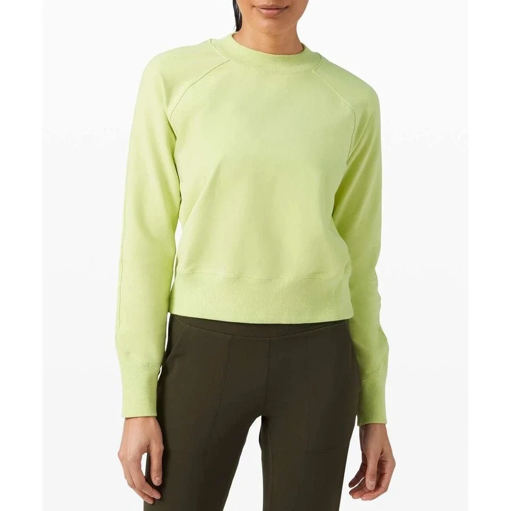 Lululemon Ready To‎ Roll Lemon Vibe Crew SZ 10
